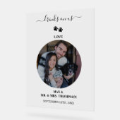 Wedding Modern Photo Couple Pet Dog Drinks on Us (Angle)