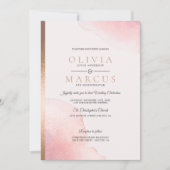 Wedding Modern Roos Roze Waterverf Splash Kaart (Voorkant)