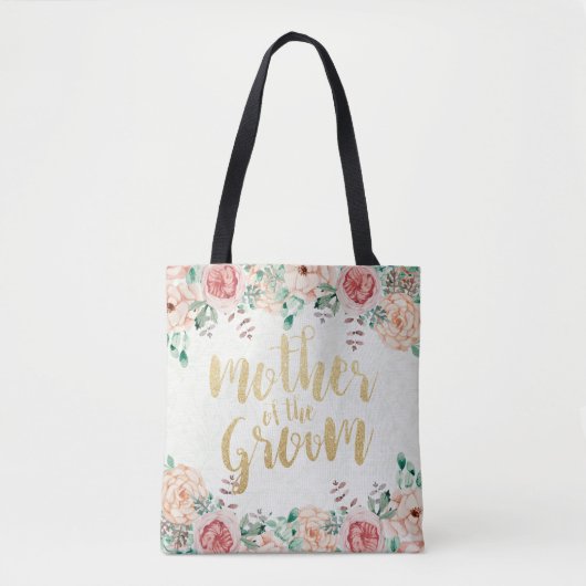 Wedding Moeder van de Groom Chic Waterverf Floral Tote Bag (Voorkant)