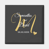 Wedding Monogram Design with Names and Date Magneet (Voorkant)