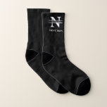 Wedding monogram initial & name Groomsman<br><div class="desc">simple monogram customizable socks for him,  customize any initial and name you want! Customize best man to ring bearer or anything else! It makes the perfect custom gifts for your loved ones to keep for years to come!</div>