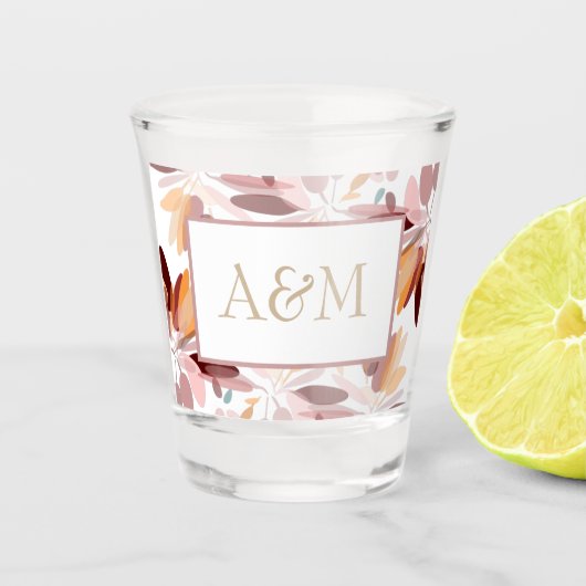 Wedding/Monogrammed Spring Style Modern Floral Shot Glas (Voorkant)