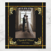 Wedding Monogran Fotografie Etiket op flesje (3,5  (Enkel label)