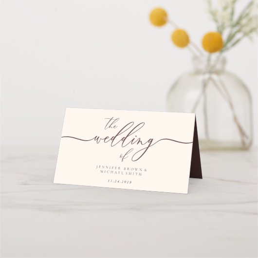Wedding Name Simple Chocolate Brown (Achterkant)