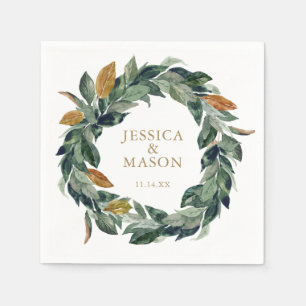 Wedding Napkin Greenery Cocktail Napkin Servet