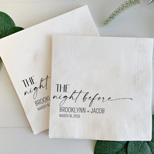 Wedding Napkins, The night before, Wedding Servet