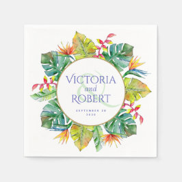 Wedding Napkins | Tropische Waterverf Floral Servet