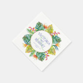 Wedding Napkins | Tropische Waterverf Floral Servet (Hoek)