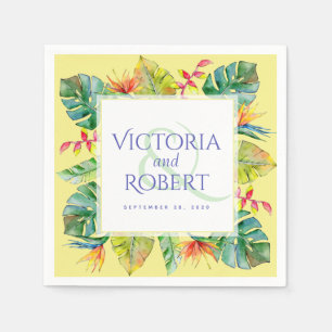 Wedding Napkins Tropische Waterverf Floral Servet