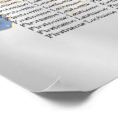 Wedding Navy Blue White Golden Floral Silver Poster (Hoek)