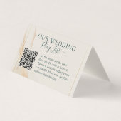 Wedding Neutral Cream QR Emerald Green Rose Floral (Front)