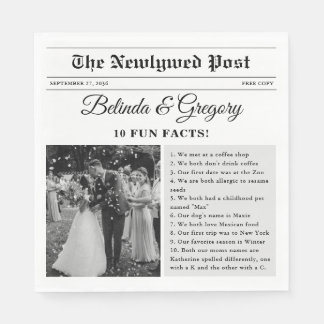 Wedding Newspaper Fun Black White Photo Fun Facts Servet