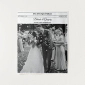 Wedding Newspaper Fun Photo Photobooth Backdrop Wandkleed (Voorkant)