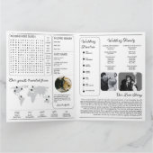 Wedding Newspaper Program Classic Black & White  Kaart (Binnen)
