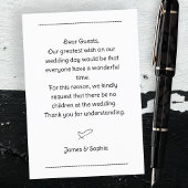 Wedding No Children Request Enclosure Card Informatiekaartje