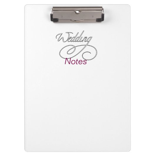 Wedding Notes Appointment Note Keeper Business Klembord (Voorkant)