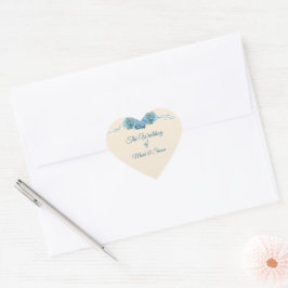 Wedding Of Elegant Blue Roses Hart Sticker