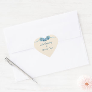 Wedding Of Elegant Blue Roses Hart Sticker