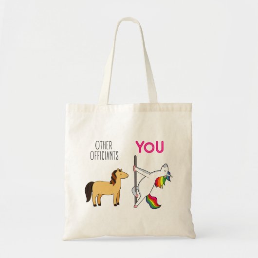 Wedding Officiant Unicorn Funny Proposal Tote Bag (Voorkant)