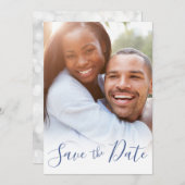 Wedding opslaan Aangepaste foto van datum bekendma Feestdagenkaart (Voorkant / Achterkant)