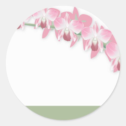 Wedding Orchids Uitnodigingssticker Ronde Sticker (Voorkant)