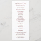 Wedding Order of Service Programma Roos Gold Scrip (Achterkant)