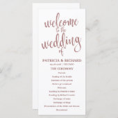 Wedding Order of Service Programma Roos Gold Scrip (Voorkant / Achterkant)