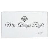 Wedding Pair Mr Right Mrs. Altijd rechtse namen Kussensloop (Voorkant-Rechts)