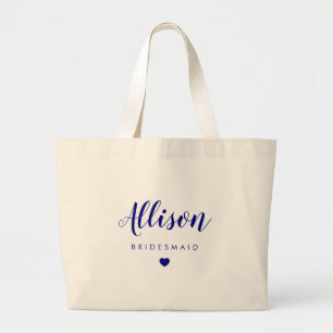 Wedding Party Bag, Bridesmaid, Bachelorette, Navy Grote Tote Bag