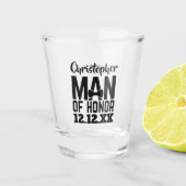 Wedding Party Personalized Man of Honor Shot Glass Glas (Voorkant)