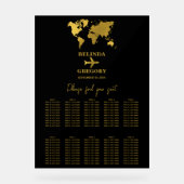 Wedding Passport Black Gold Seating Chart (Recto)