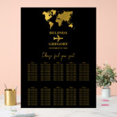 Wedding Passport Black Gold Seating Chart (Mariage)