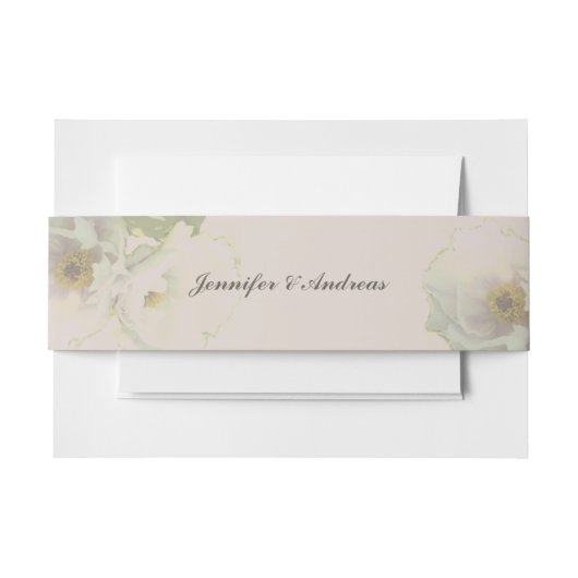 Wedding Peony Mauve Invitation Belly Band Uitnodigingen Wikkel (Voorkant Voorbeeld)