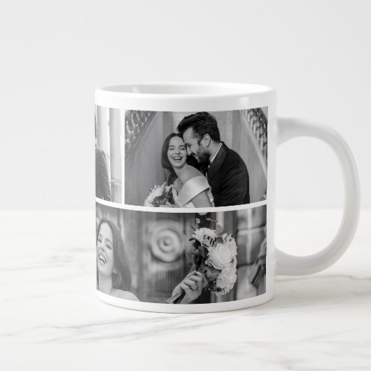 Wedding Photo Collage Mug with Initial & Date (Droite)