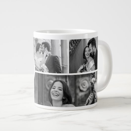 Wedding Photo Collage Mug with Initial & Date (Devant droit)