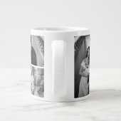 Wedding Photo Collage Mug with Initial & Date Extra Grote Beker (Achterkant)