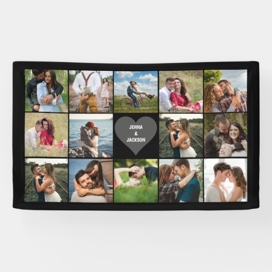 Wedding Photo Collage Spandoek (Horizontaal)