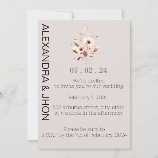 Wedding Photo Invitation | Personalized Elegance (Devant)