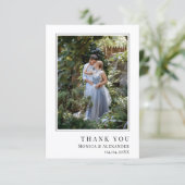 Wedding photo modern simple bedankkaart (Staand voorkant)