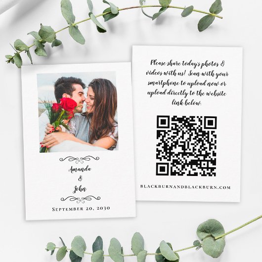 Wedding Photo Share Vraag QR-code aan Informatiekaartje