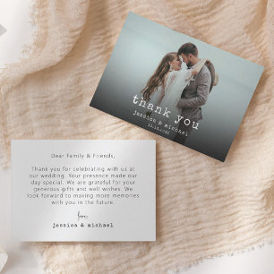 Wedding Photo Simple Minimalist Thank You Card Bedankkaart