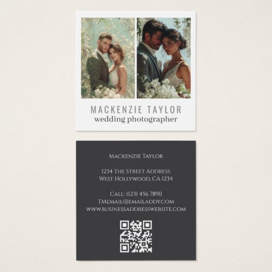 Wedding Photographer 2 Photo Personalized QR Code (Devant & derrière)