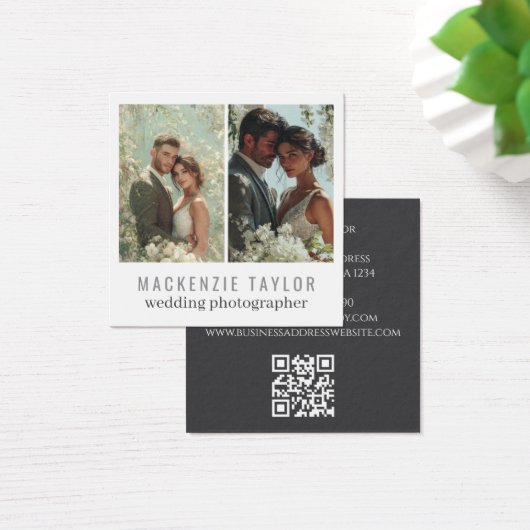 Wedding Photographer 2 Photo Personalized QR Code (Bureau)