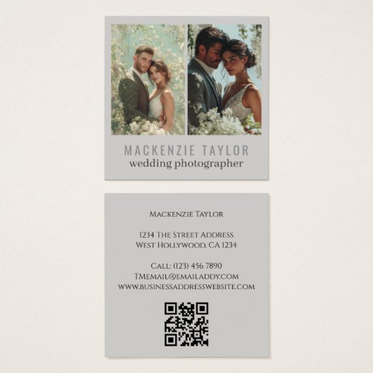 Wedding Photographer 2 Photo Personalized QR Code (Devant & derrière)