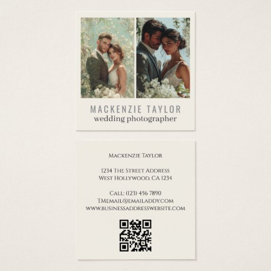 Wedding Photographer 2 Photo Personalized QR Code (Devant & derrière)