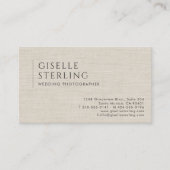 Wedding Photographer Luxury Neutral Linen QR Code Visitekaartje (Voorkant)