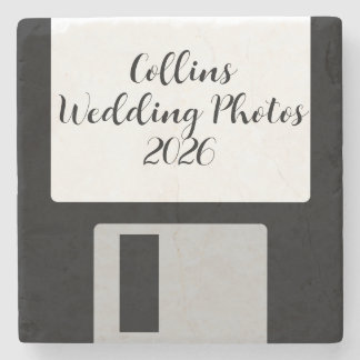 Wedding Photos Stone Coaster | Retro Floppy Disk Stenen Onderzetter