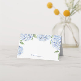 Wedding Place Cards, Blue Hydrangea Border Classic