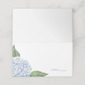 Wedding Place Cards, Blue Hydrangea Classic Escort (Buitenkant ongevouwen)