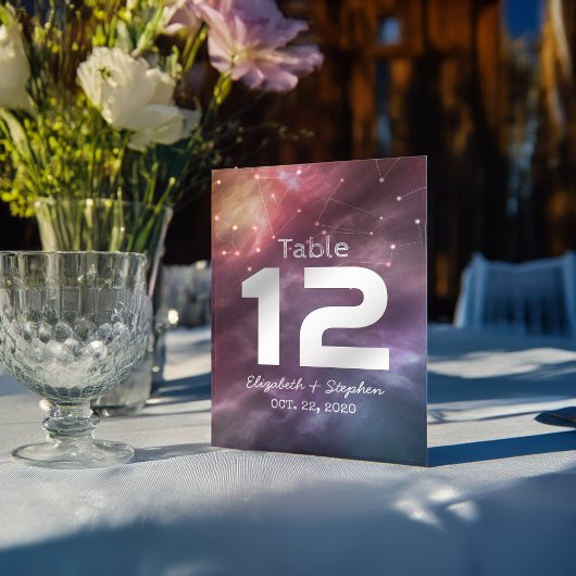 Wedding Place Table Number Galaxy Constellations Kaart